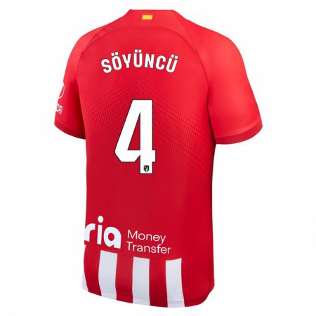Kandiny Niño Camiseta Caglar Söyüncü #4 Rojo Blanco 1ª Equipación 2023/24 La Camisa Chile