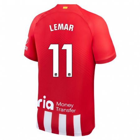 Kandiny Niño Camiseta Thomas Lemar #11 Rojo Blanco 1ª Equipación 2023/24 La Camisa Chile