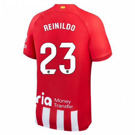 Kandiny Niño Camiseta Reinildo Mandava #23 Rojo Blanco 1ª Equipación 2023/24 La Camisa Chile