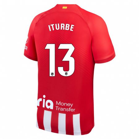 Kandiny Niño Camiseta Alejandro Iturbe #13 Rojo Blanco 1ª Equipación 2023/24 La Camisa Chile