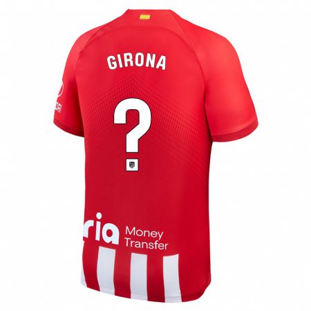Kandiny Niño Camiseta Raúl Girona #0 Rojo Blanco 1ª Equipación 2023/24 La Camisa Chile