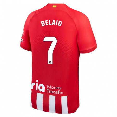 Kandiny Niño Camiseta Rayane Belaid #7 Rojo Blanco 1ª Equipación 2023/24 La Camisa Chile