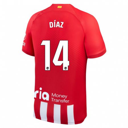 Kandiny Niño Camiseta Javier Díaz #14 Rojo Blanco 1ª Equipación 2023/24 La Camisa Chile