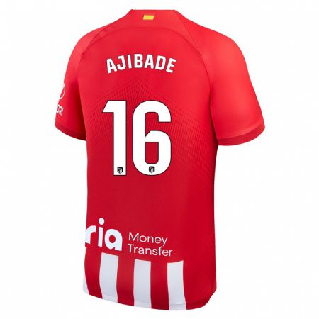 Kandiny Niño Camiseta Rasheedat Ajibade #16 Rojo Blanco 1ª Equipación 2023/24 La Camisa Chile