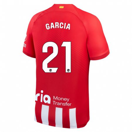 Kandiny Niño Camiseta Sheila Garcia #21 Rojo Blanco 1ª Equipación 2023/24 La Camisa Chile