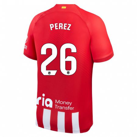 Kandiny Niño Camiseta Xenia Perez #26 Rojo Blanco 1ª Equipación 2023/24 La Camisa Chile