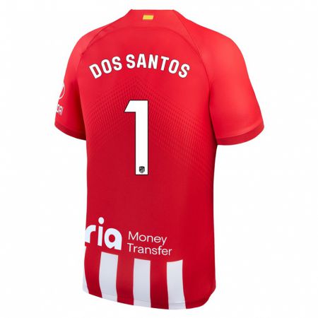 Kandiny Niño Camiseta Alex Dos Santos #1 Rojo Blanco 1ª Equipación 2023/24 La Camisa Chile