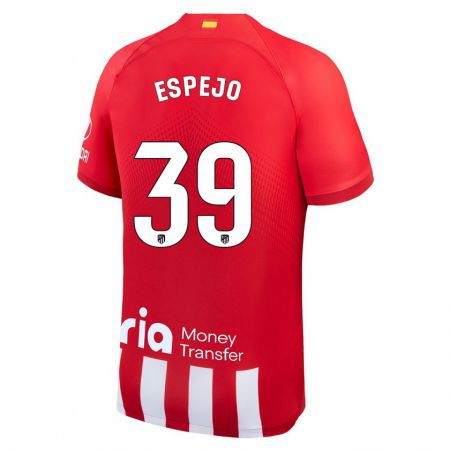 Kandiny Niño Camiseta Diego Espejo #39 Rojo Blanco 1ª Equipación 2023/24 La Camisa Chile