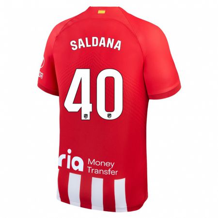 Kandiny Niño Camiseta Jose Saldana #40 Rojo Blanco 1ª Equipación 2023/24 La Camisa Chile
