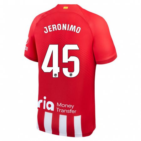 Kandiny Niño Camiseta Isaiah Jeronimo #45 Rojo Blanco 1ª Equipación 2023/24 La Camisa Chile