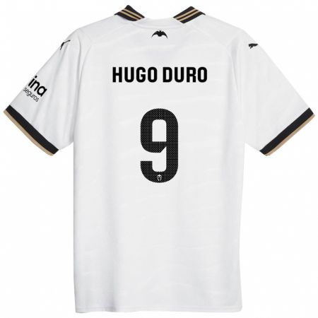 Kandiny Niño Camiseta Hugo Duro #9 Blanco 1ª Equipación 2023/24 La Camisa Chile