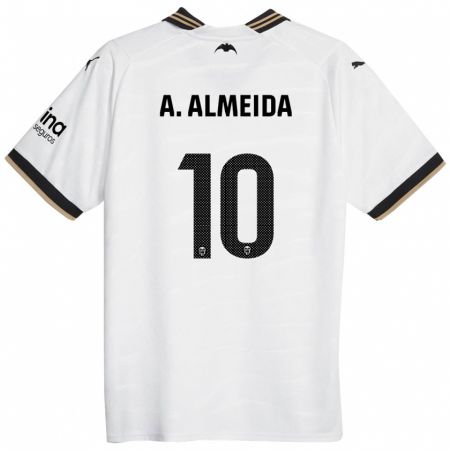Kandiny Niño Camiseta André Almeida #10 Blanco 1ª Equipación 2023/24 La Camisa Chile