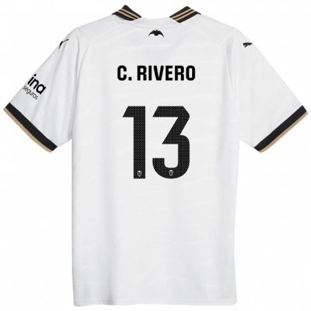 Kandiny Niño Camiseta Cristian Rivero #13 Blanco 1ª Equipación 2023/24 La Camisa Chile