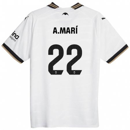 Kandiny Niño Camiseta Alberto Marí #22 Blanco 1ª Equipación 2023/24 La Camisa Chile
