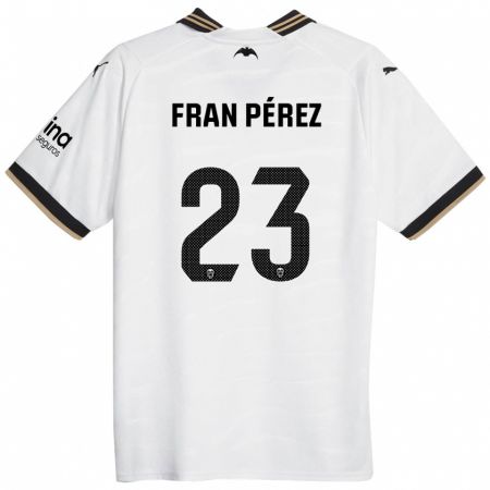 Kandiny Niño Camiseta Fran Pérez #23 Blanco 1ª Equipación 2023/24 La Camisa Chile