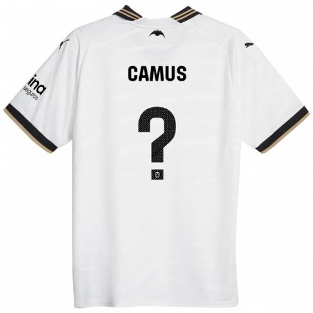 Kandiny Niño Camiseta Marco Camus #0 Blanco 1ª Equipación 2023/24 La Camisa Chile