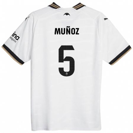 Kandiny Niño Camiseta Iván Muñoz #5 Blanco 1ª Equipación 2023/24 La Camisa Chile