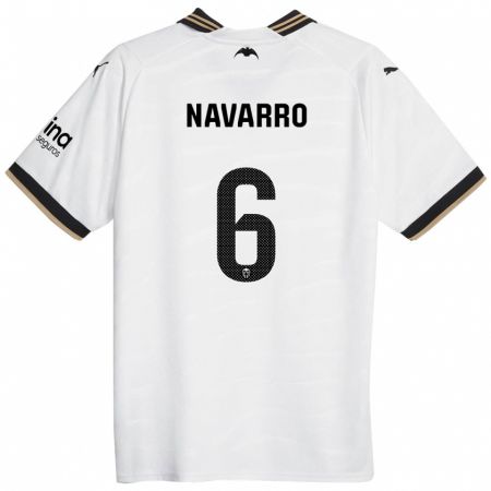 Kandiny Niño Camiseta Javi Navarro #6 Blanco 1ª Equipación 2023/24 La Camisa Chile