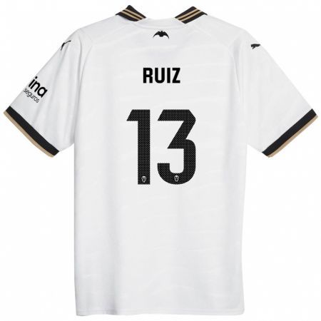 Kandiny Niño Camiseta Nil Ruiz #13 Blanco 1ª Equipación 2023/24 La Camisa Chile