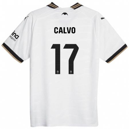 Kandiny Niño Camiseta Borja Calvo #17 Blanco 1ª Equipación 2023/24 La Camisa Chile