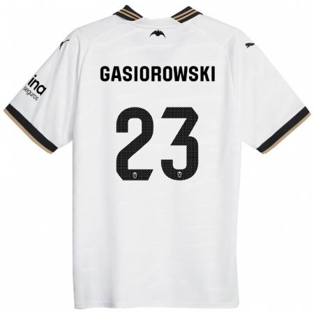 Kandiny Niño Camiseta Yarek Gasiorowski #23 Blanco 1ª Equipación 2023/24 La Camisa Chile