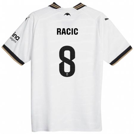 Kandiny Niño Camiseta Uros Racic #8 Blanco 1ª Equipación 2023/24 La Camisa Chile
