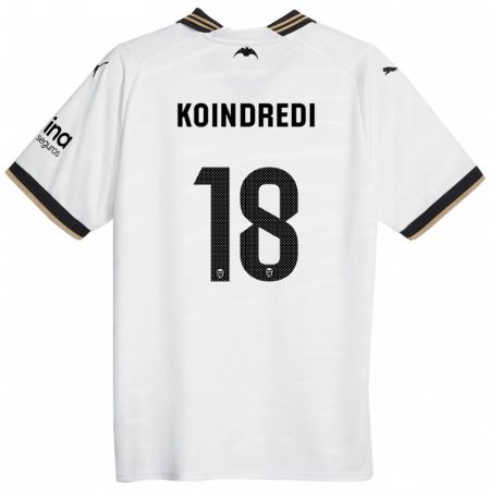 Kandiny Niño Camiseta Koba Koindredi #18 Blanco 1ª Equipación 2023/24 La Camisa Chile