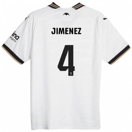 Kandiny Niño Camiseta Maria Jimenez #4 Blanco 1ª Equipación 2023/24 La Camisa Chile