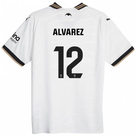 Kandiny Niño Camiseta Sofia Alvarez #12 Blanco 1ª Equipación 2023/24 La Camisa Chile