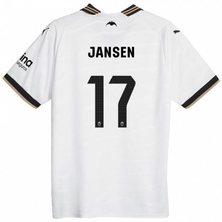 Kandiny Niño Camiseta Ellen Jansen #17 Blanco 1ª Equipación 2023/24 La Camisa Chile