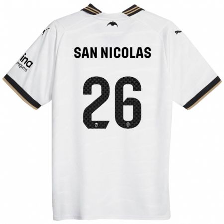 Kandiny Niño Camiseta Olga San Nicolas #26 Blanco 1ª Equipación 2023/24 La Camisa Chile