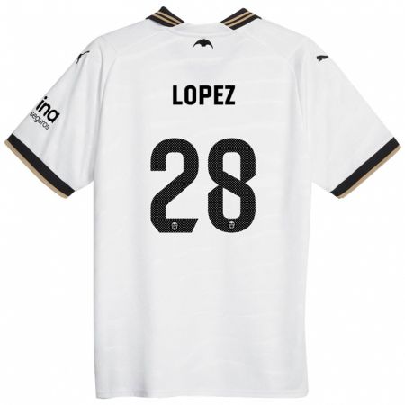 Kandiny Niño Camiseta Saray Lopez #28 Blanco 1ª Equipación 2023/24 La Camisa Chile