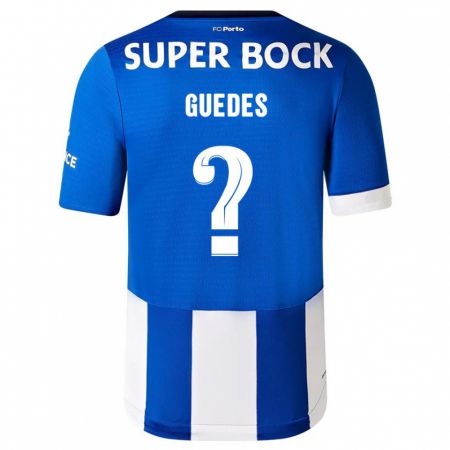 Kandiny Niño Camiseta Gui Guedes #0 Azul Blanco 1ª Equipación 2023/24 La Camisa Chile