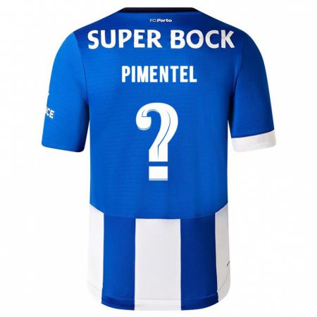 Kandiny Niño Camiseta Eric Pimentel #0 Azul Blanco 1ª Equipación 2023/24 La Camisa Chile