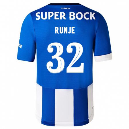 Kandiny Niño Camiseta Roko Runje #32 Azul Blanco 1ª Equipación 2023/24 La Camisa Chile