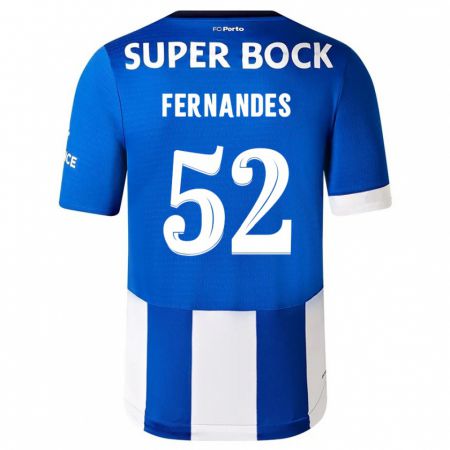 Kandiny Niño Camiseta Martim Fernandes #52 Azul Blanco 1ª Equipación 2023/24 La Camisa Chile