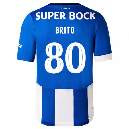 Kandiny Niño Camiseta Luan Brito #80 Azul Blanco 1ª Equipación 2023/24 La Camisa Chile