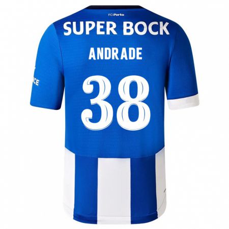 Kandiny Niño Camiseta Fernando Andrade #38 Azul Blanco 1ª Equipación 2023/24 La Camisa Chile