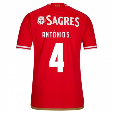 Kandiny Niño Camiseta António Silva #4 Rojo 1ª Equipación 2023/24 La Camisa Chile