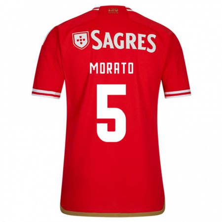 Kandiny Niño Camiseta Morato #5 Rojo 1ª Equipación 2023/24 La Camisa Chile