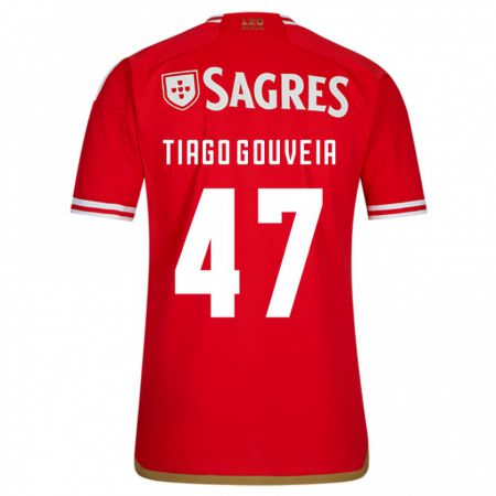 Kandiny Niño Camiseta Tiago Gouveia #47 Rojo 1ª Equipación 2023/24 La Camisa Chile