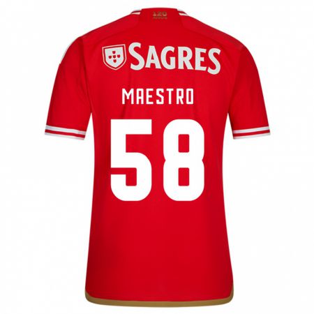 Kandiny Niño Camiseta Maestro #58 Rojo 1ª Equipación 2023/24 La Camisa Chile