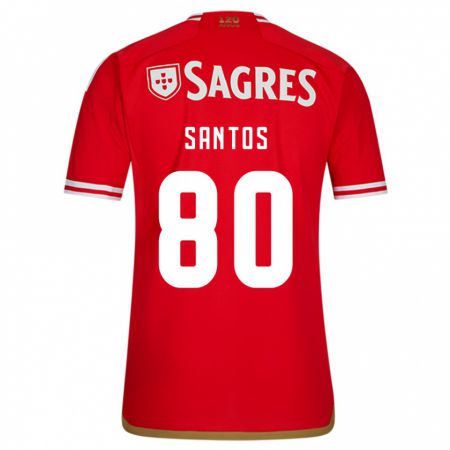 Kandiny Niño Camiseta Pedro Santos #80 Rojo 1ª Equipación 2023/24 La Camisa Chile