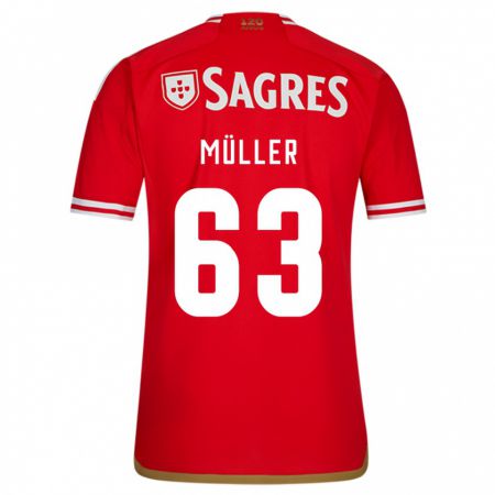 Kandiny Niño Camiseta José Müller #63 Rojo 1ª Equipación 2023/24 La Camisa Chile