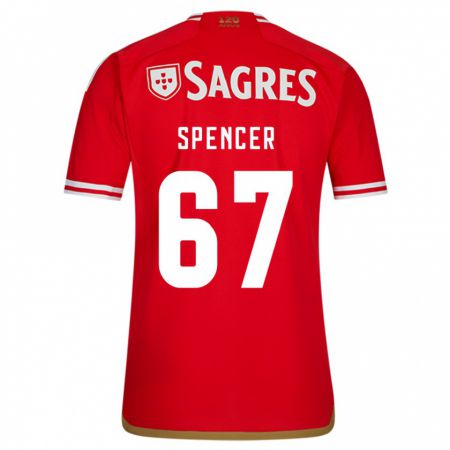 Kandiny Niño Camiseta Diogo Spencer #67 Rojo 1ª Equipación 2023/24 La Camisa Chile