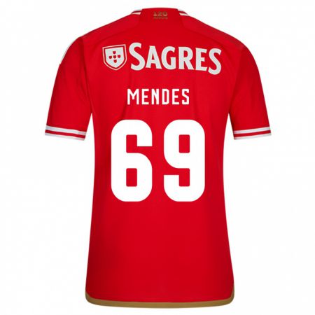 Kandiny Niño Camiseta Vladimir Mendes #69 Rojo 1ª Equipación 2023/24 La Camisa Chile