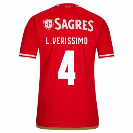 Kandiny Niño Camiseta Lucas Verissimo #4 Rojo 1ª Equipación 2023/24 La Camisa Chile