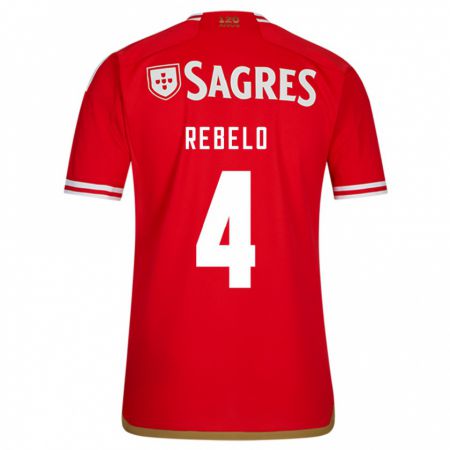Kandiny Niño Camiseta Silvia Rebelo #4 Rojo 1ª Equipación 2023/24 La Camisa Chile