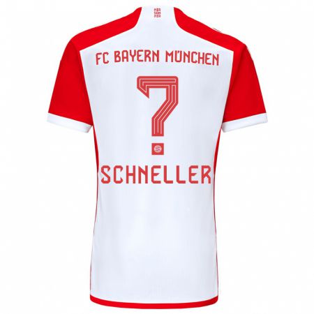 Kandiny Niño Camiseta Lukas Schneller #0 Rojo Blanco 1ª Equipación 2023/24 La Camisa Chile