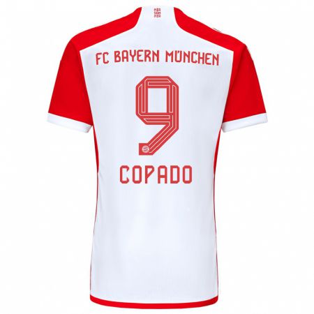 Kandiny Niño Camiseta Lucas Copado #9 Rojo Blanco 1ª Equipación 2023/24 La Camisa Chile